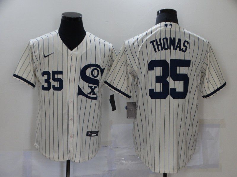 Men Chicago White Sox #35 Thomas Cream stripe Dream version Game Nike 2021 MLB Jerseys->chicago white sox->MLB Jersey